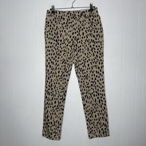 Chico’s Women’s So Slimming Girlfriend Slim Leg Ankle Jeans Cheetah Print 00R 2R